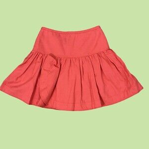 J. Crew Swish Skirt 00 Coral Linen Cotton Back Zip Lined Womens‎ Mini MSRP $98